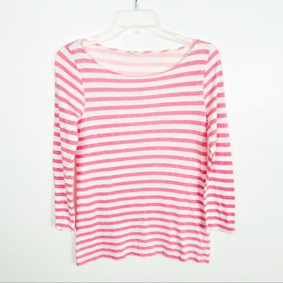 J. CREW 100% Cotton Pink And White Striped Top, Size Small - Picture 1 of 6